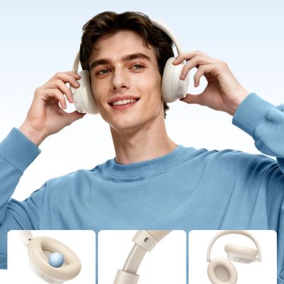 10. Baseus Bass BH1 NC Lite Kabelloser Over-Ear-Kopfhörer mit ANC – Weiß