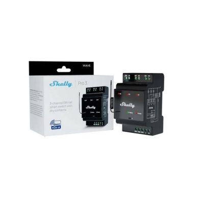 4. Shelly Wave Pro 3 LR Z-Wave DIN-Schienen-Dreikanal-Controller
