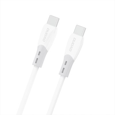 Dudao L25SC 60W USB-C – USB-C-Kabel mit weichem Silikongeflecht, 2 m – Weiß