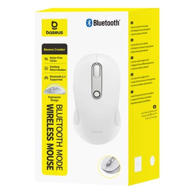 3. Baseus F02 Kabellose ergonomische Bluetooth-Maus – Weiß