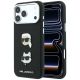 Karl Lagerfeld Saffiano Hülle mit Karl & Choupette Köpfen Pins & Logo für iPhone 18 Pro Max / 17 Pro Max - Schwarz