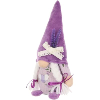 8. Zwergenmädchen in Lavendel, 20 cm, Frühlingsdekoration