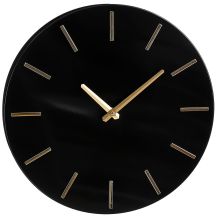Schwarze Aluminium-Wanduhr, Durchmesser 35,5 cm, Glimmer