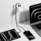 6. Cuktech AD653W 67W GaN 2x USB-C + USB-A Wandladegerät mit 70 cm einziehbarem USB-C-Kabel – Weiß