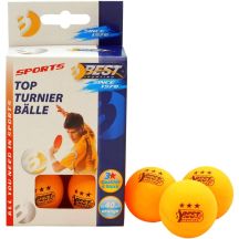 BEST SPORTING TISCHTENNISBÄLLE FÜR TURNIERE, 3 STERNE, 6 STÜCK, ORANGE