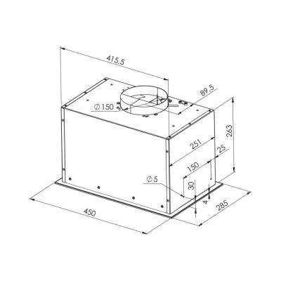 3. MPM MPM-45-OW-06/W Einbauhaube 45 cm | BLDC-Motor | LED | Weiß