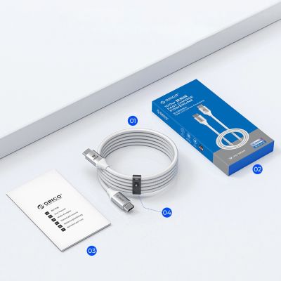 4. Orico CDX 100W 5A Power Delivery USB-C - USB-C 1m Kabel - Weiß