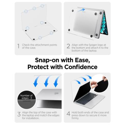 11. Spigen AirSkin Hülle für MacBook Air 13" 2023/2024/2025/2026 - Transparent