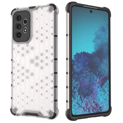 17. Gepanzerte Wabenhülle mit Gelrahmen für Samsung Galaxy A73 schwarz