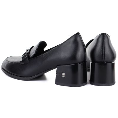 4. Damen-Lederschuhe mit Absatz, schwarz, Vinceza 18116