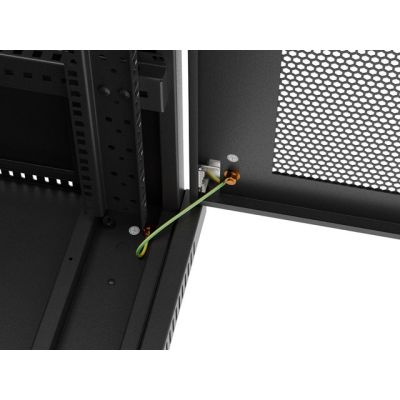 11. Stand-19" 15U 600x600 Rack-Einbauschrank, schwarz, perforierte Türen, Lanberg (Bausatz)