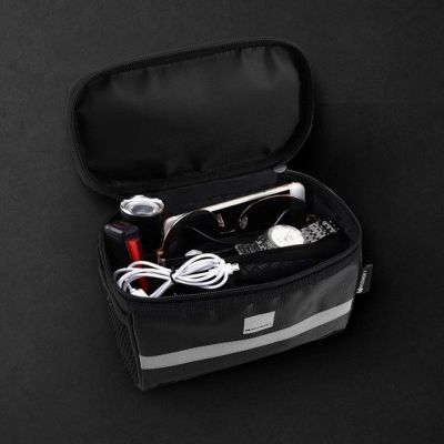 8. Wozinsky Fahrradtasche für den Lenker mit Handyhülle, 2 l, schwarz (WBB12BK)