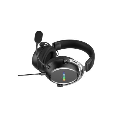4. HATOR Hypergang 3 USB-Gaming-Headset (kabelgebunden & kabellos) mit Bügel, USB Typ-C / USB Typ-A, Bluetooth, Schwarz
