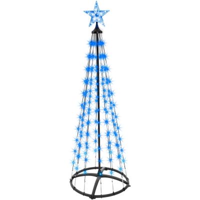 62. DEKORATIVER WEIHNACHTSBAUM 154 LED RGB 150 CM SCHWARZ