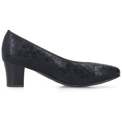 2. Schwarze Damen-Pumps aus Leder mit niedrigem Absatz, Rieker 44650-05