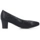 2. Schwarze Damen-Pumps aus Leder mit niedrigem Absatz, Rieker 44650-05