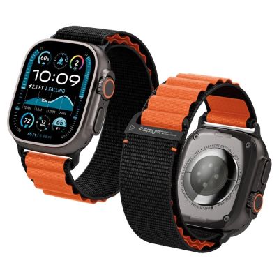 Spigen WBF1 Armband für Apple Watch 44 / 45 / 46 / 49 mm - Schwarz und Orange