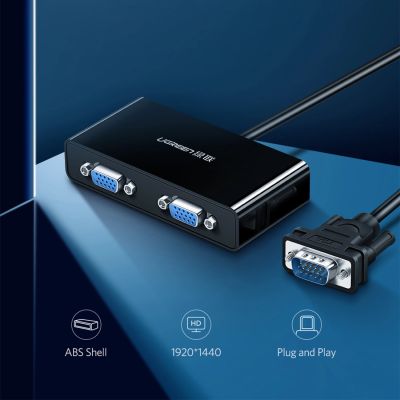 2. Ugreen 40254 1x2 VGA-Splitter 1920x1440 60Hz - Schwarz