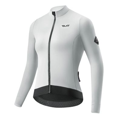 Rockbros YDWT006 TVI Damen-Radtrikot, isoliert, Herbst/Winter, Größe M – weiß und grau