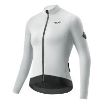 Rockbros YDWT006 TVI Damen-Radtrikot, isoliert, Herbst/Winter, Größe M – weiß und grau
