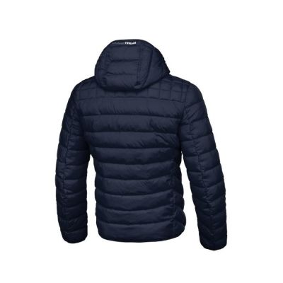 2. Pit Bull West Coast Wattierte Herren-Winterjacke Seacoast, Marineblau mit Kapuze