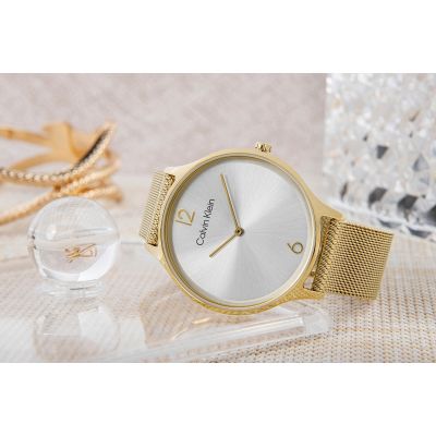 6. CALVIN KLEIN Timeless Mesh Damenuhr 25200003 + Box