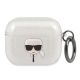 Karl Lagerfeld Glitter Karl's Head Case für AirPods 3 - Silber