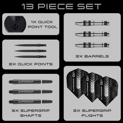 4. Harrows SUPERGRIP QP BOMB 90% Stahlspitzen-Darts