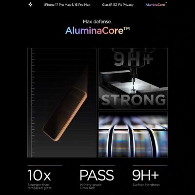 Spigen Glas.tR EZ Fit Privacy Tempered Glass für iPhone 16 Pro Max / 17 Pro Max - 2 Stk.