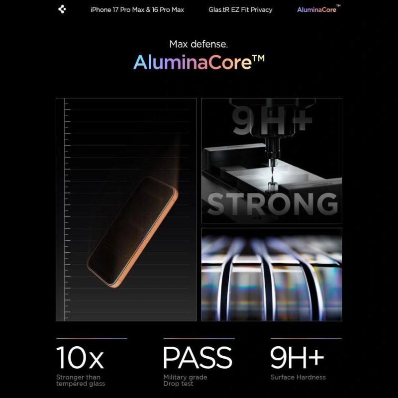 Spigen Glas.tR EZ Fit Privacy Tempered Glass für iPhone 16 Pro Max / 17 Pro Max - 2 Stk.