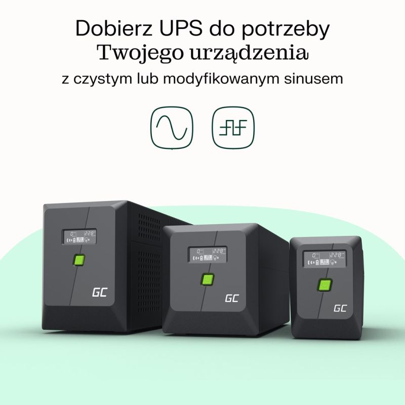 13. GREEN CELL USV POWERPROOF 360W/650VA MODIFIZIERTE SINUS-FUNKTION