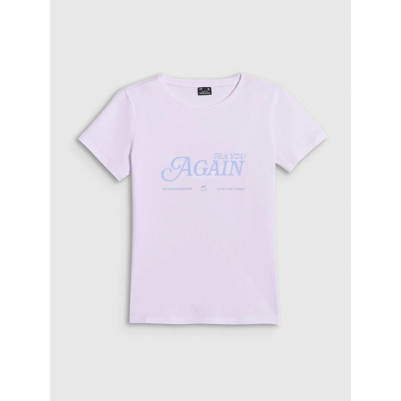 5. Damen-T-Shirt mit schmaler Passform und Aufdruck 4F 4FRAW26TTSHF4373-10S