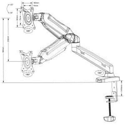 6. Maclean MC-860 Tischhalterung für Monitore (Desktop; 13" - 27"; max. 8 kg)