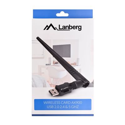 9. LANBERG WLAN-Netzwerkkarte WLAN USB 2.0 Dualband AX900 Antenne
