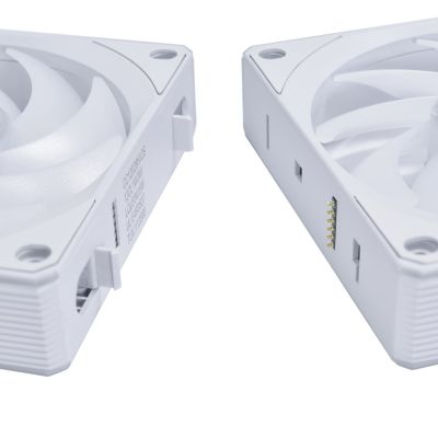8. Lian Li UNI FAN CL Kabelloser Ventilator, 3er-Pack – 120 mm, Weiß