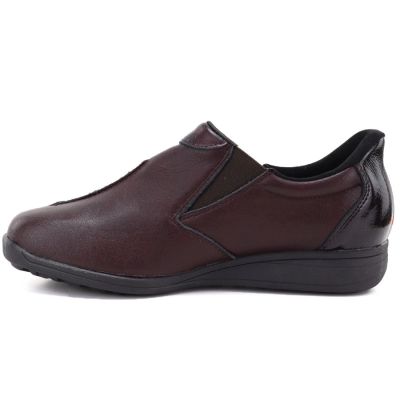 3. Damen-Lederschuhe mit Keilabsatz, bordeauxrot M.Daszyński SFY2647-5