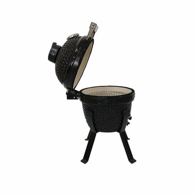 10. Kamado Bono Picnic Keramikgrill, 13 Zoll, Kamado-Grillwagen, Holzkohle (Brennstoff), Schwarz