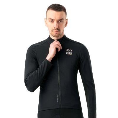 3. Rockbros TLWT001 ROAD TO SKY winddichtes, isoliertes Radtrikot, Größe S – Schwarz