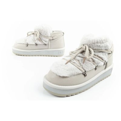 8. D.Franklin Damen Winter Schneestiefel, modisches Fellfutter, grau