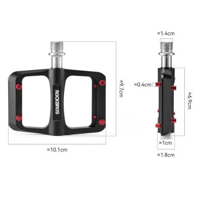 2. Rockbros BP2603 Plattform-Fahrradpedale mit Titanachse und Magnesiumlegierungslagern – Schwarz