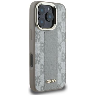 4. DKNY Magsafe iPhone 16 Pro Hülle mit Karomuster - Beige