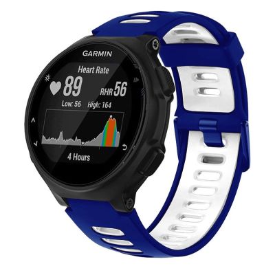 4. Silikonarmband für Garmin G02 – marineblau und weiß
