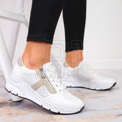 10. Rieker W N6304-80 weiße Lederkeilschuhe