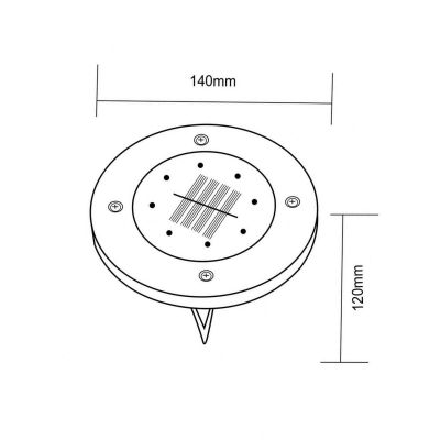 50. Solarlampe mit 8 SMD-LEDs zur Erdung, 4er-Set