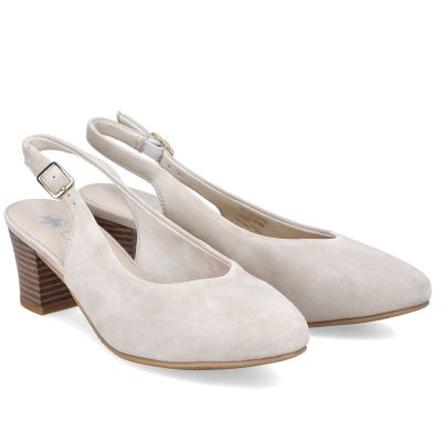 14. Beige Leder-Pumps mit offener Spitze Rieker 44651-60