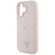 6. Guess Grained Hot Stamp Peony Triangle Logo MagSafe iPhone 16 Hülle - Rosa