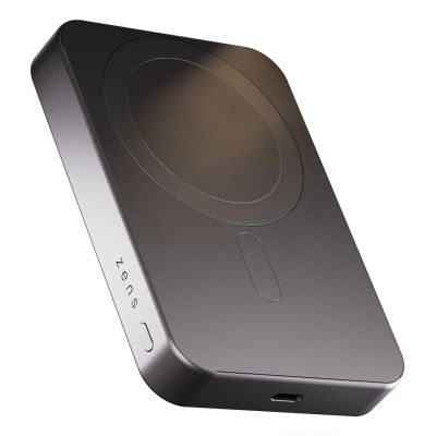 ZENS Slim Qi2 Aluminium Powerbank - 10000 mAh magnetische Powerbank kompatibel mit MagSafe und Qi2 (schwarz)