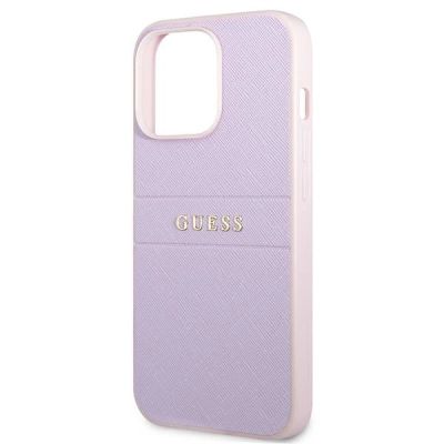 6. Guess GUHCP13LPSASBPU iPhone 13 Pro / 13 6.1" Lila/Lila Saffiano Hot Stamp & Metalllogo