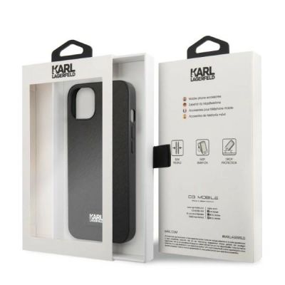 8. Karl Lagerfeld KLHCP13MSFMP2K iPhone 13 6.1" Hardcase schwarz/schwarz Saffiano Plaque