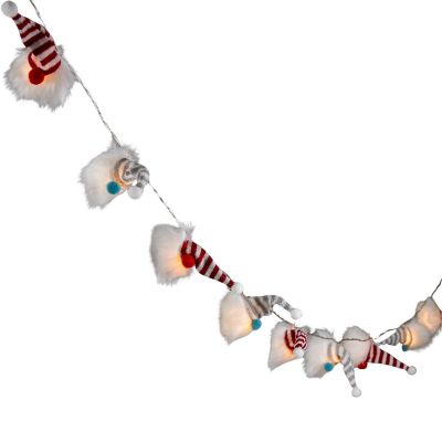 12-teiliges batteriebetriebenes Lichterketten-Set mit Weihnachtsmann- und Elfenmotiven, warmweiß, Luca